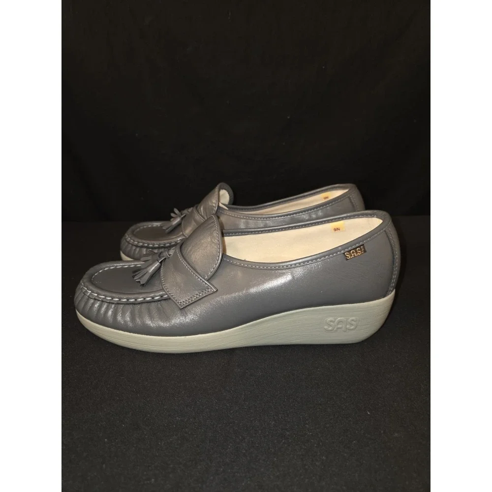 SAS Siesta Lace Up Loafer Gray Womens Size‎ 9 N Width New!